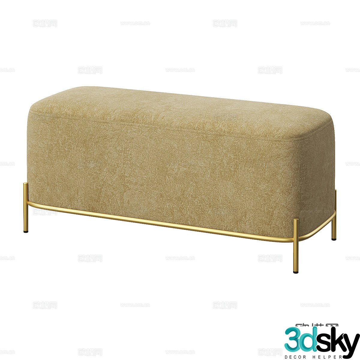 Modern footrest sofa stool low stool 3d model