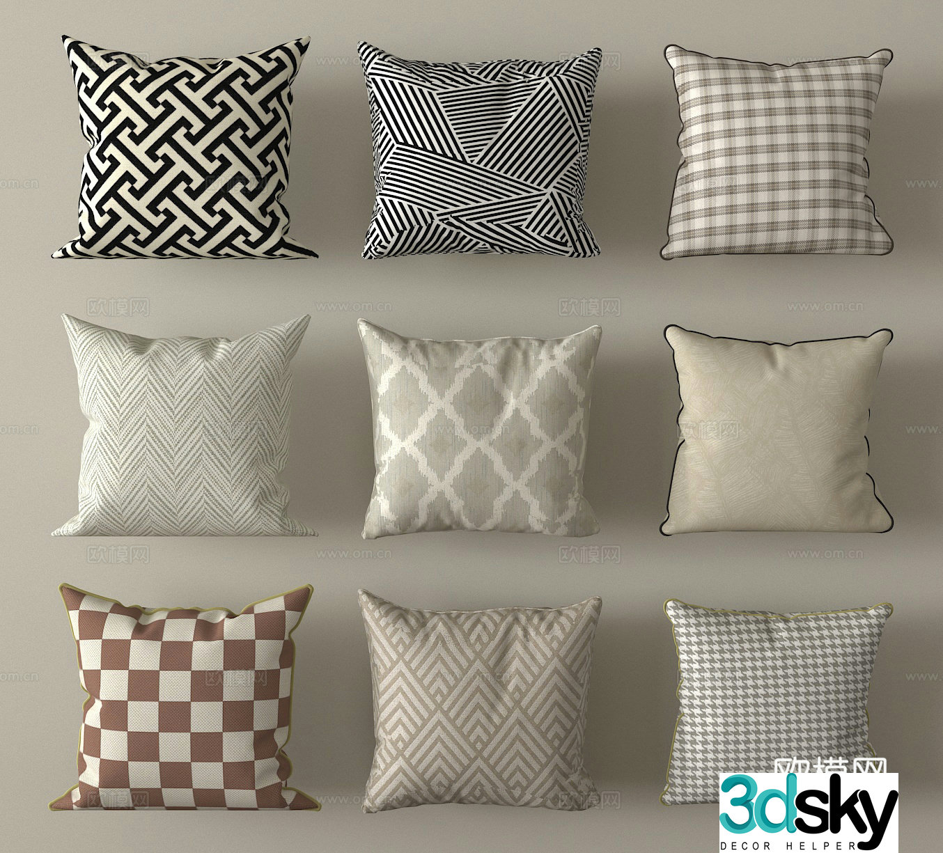 Square pillow pillow 3d model