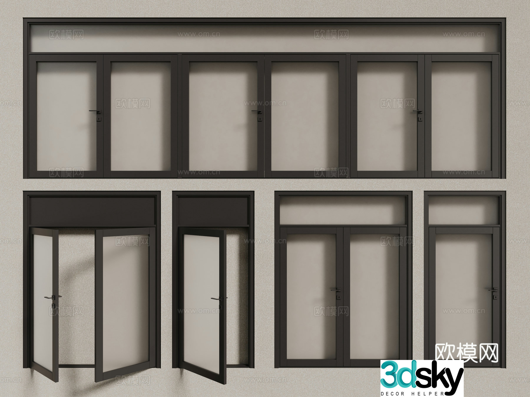 Modern windows aluminum alloy windows casement windows floor-to-ceiling windows 3d model