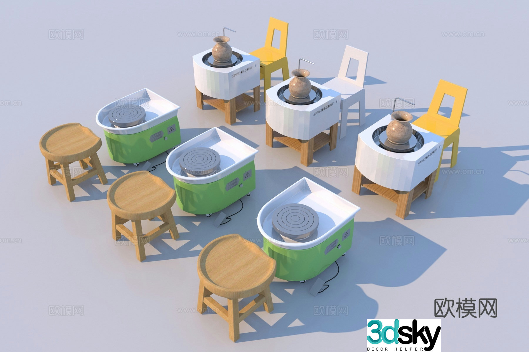 Modern pottery machine 3d model