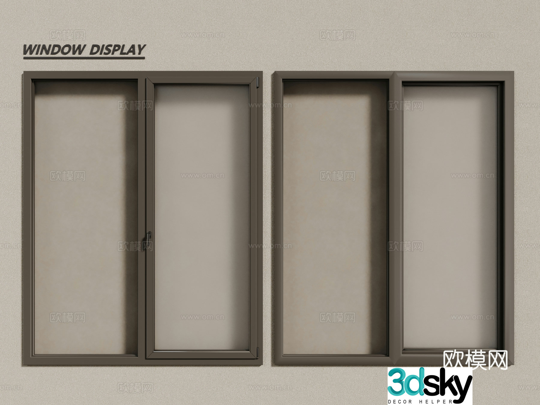 Modern windows aluminum alloy windows casement windows floor-to-ceiling windows 3d model
