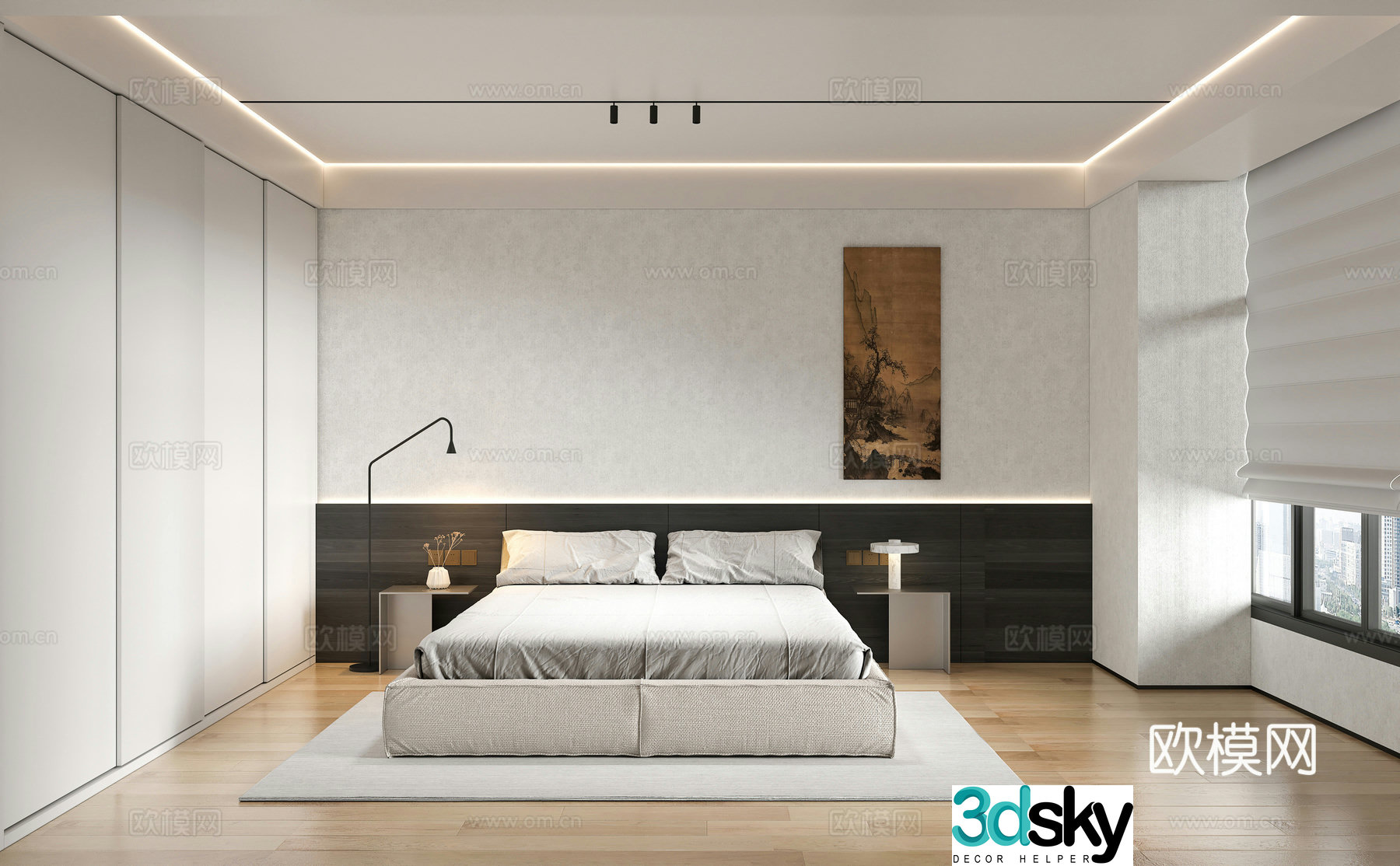 Modern bedroom master bedroom 3d model