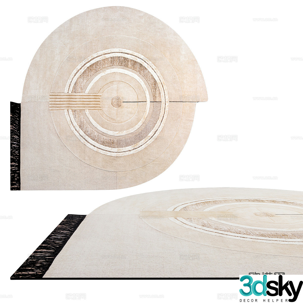 Modern minimalist carpet special shaped carpet 3d model