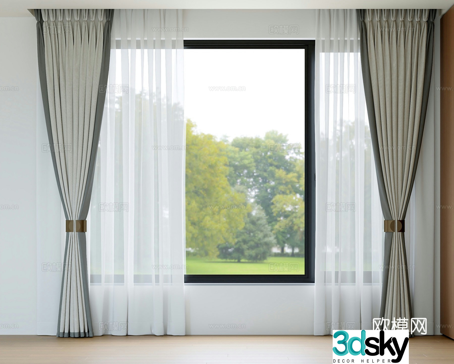 modern curtain 3d model
