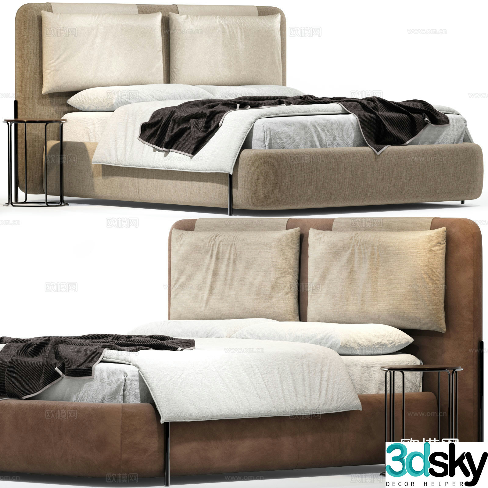 Double bed 3d model
