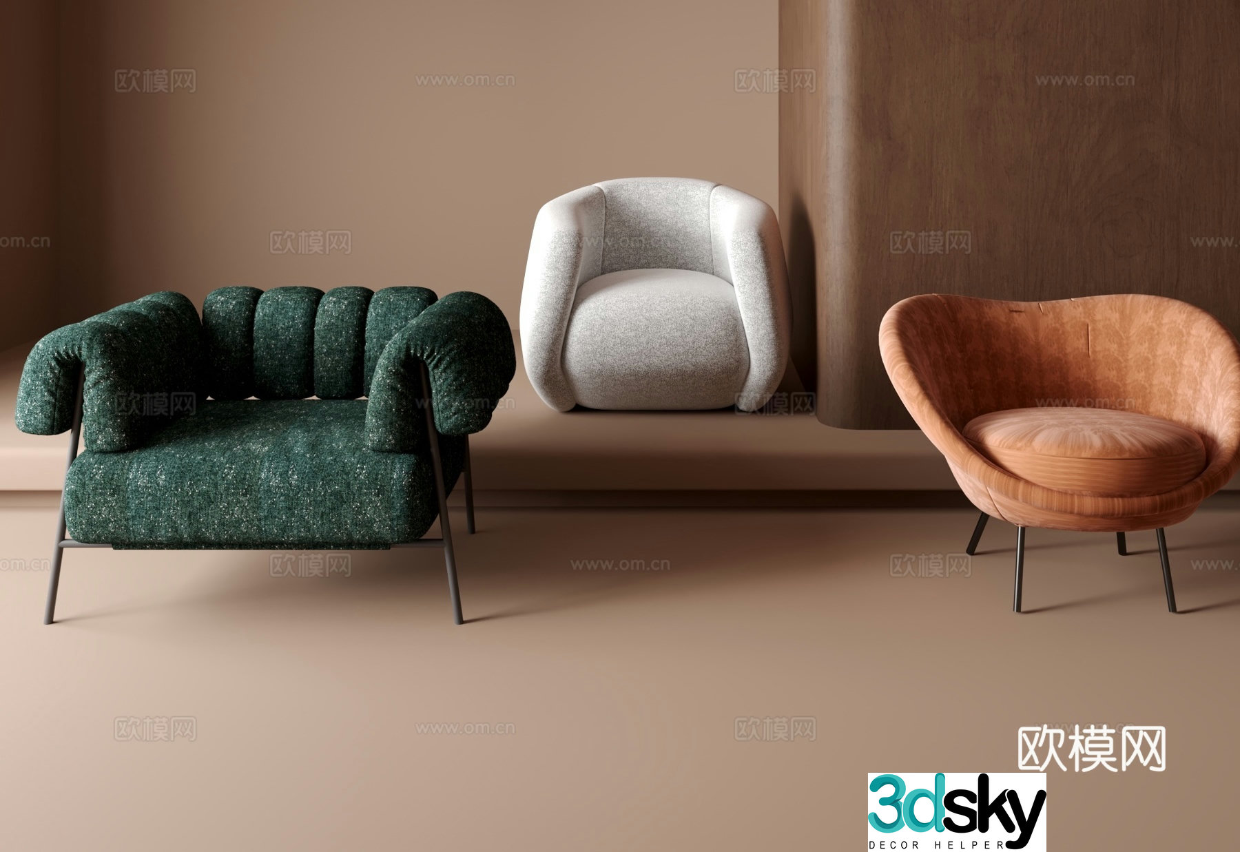 Single sofa 3d model