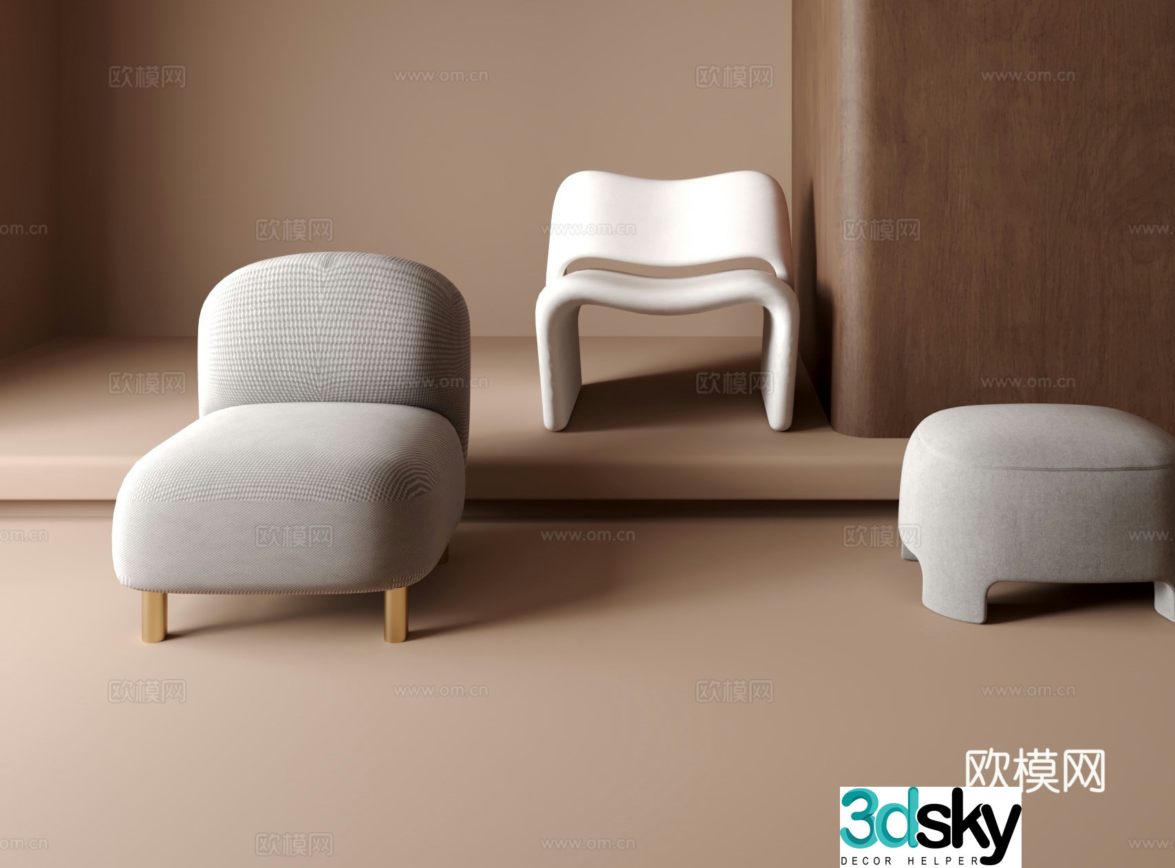Single sofa 3d model