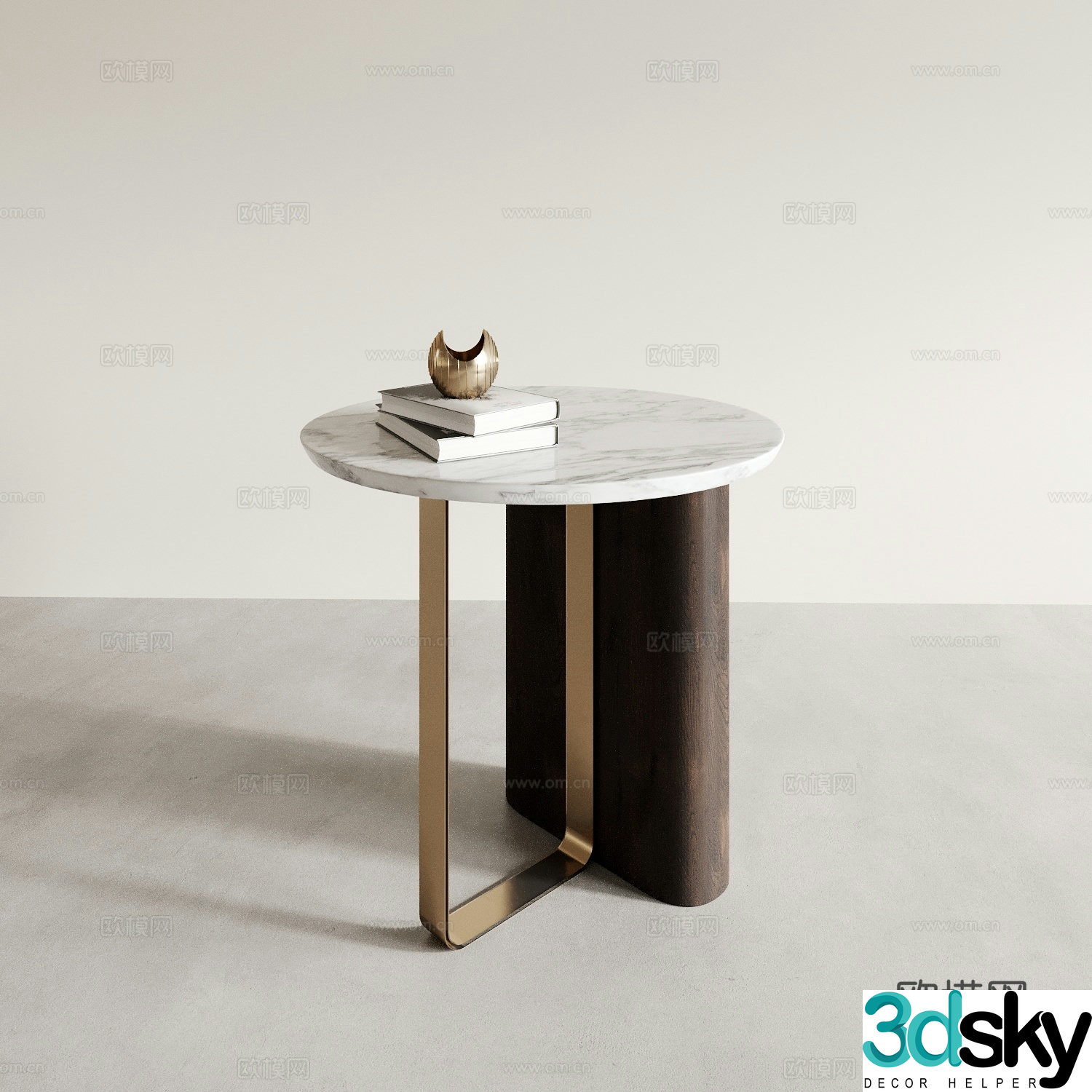 Modern side table round table table table 3d model