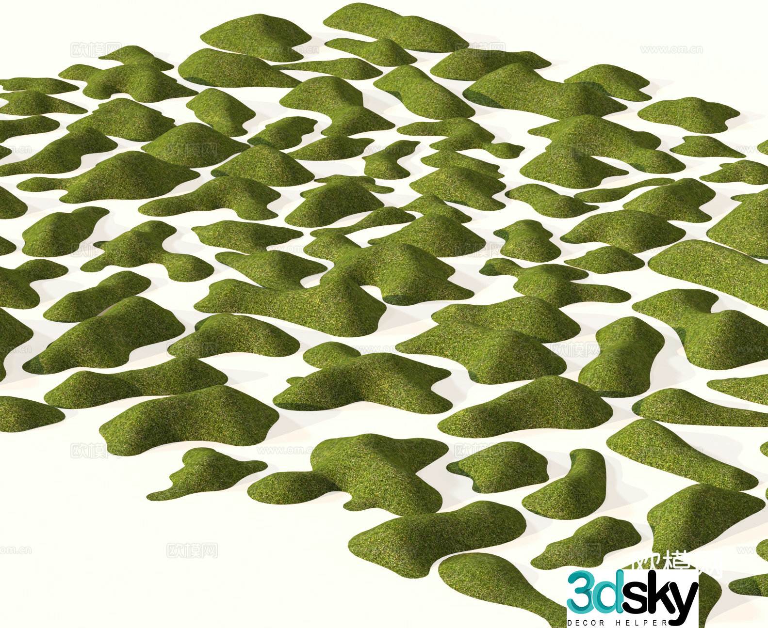 Moss terrain micro-terrain hills mounds 3d model