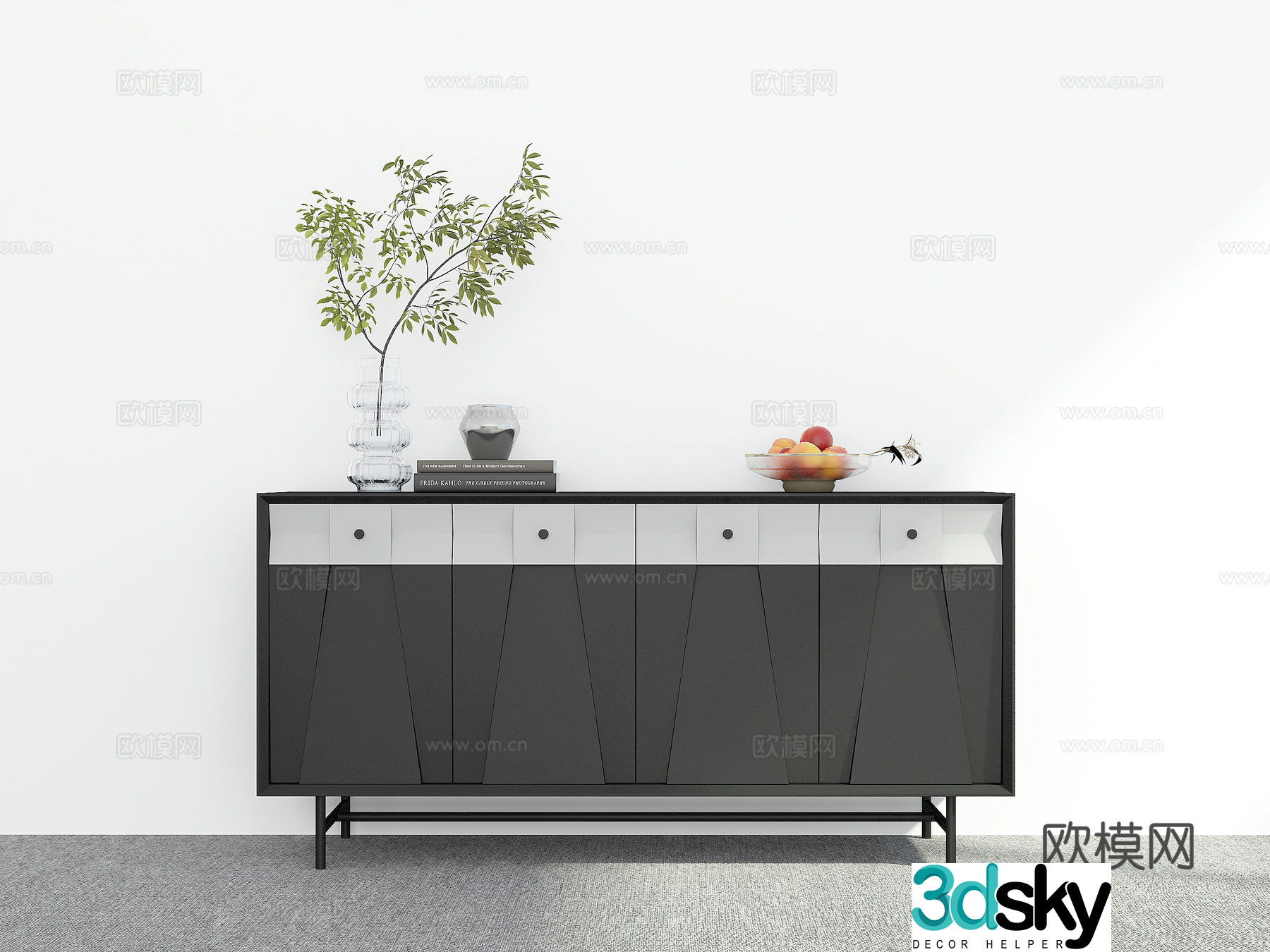 Modern entryway cabinet 3d model