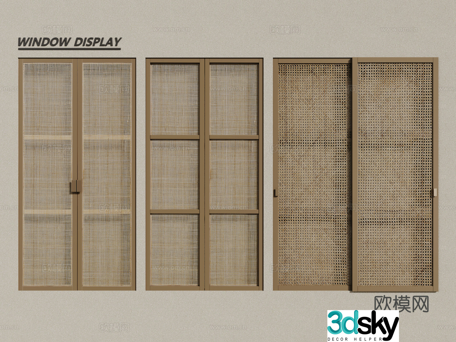wabi-sabi windows wooden windows casement windows 3d model