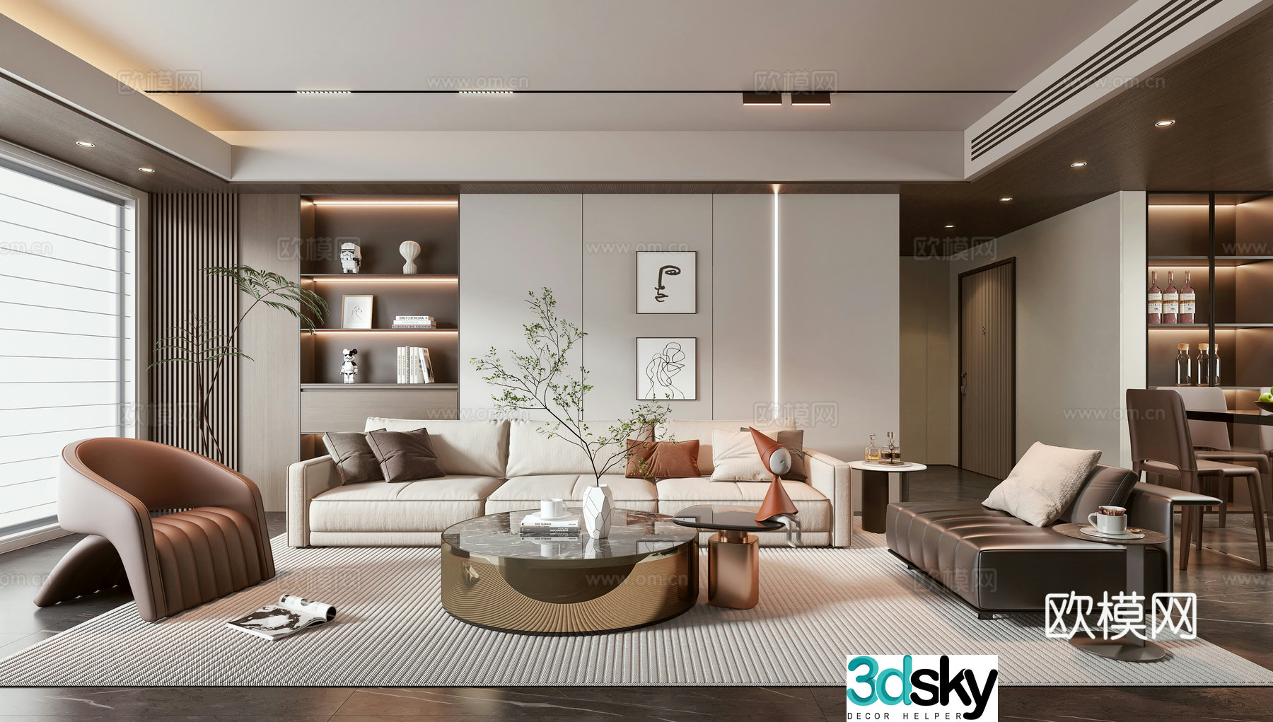 Modern living room 3d model