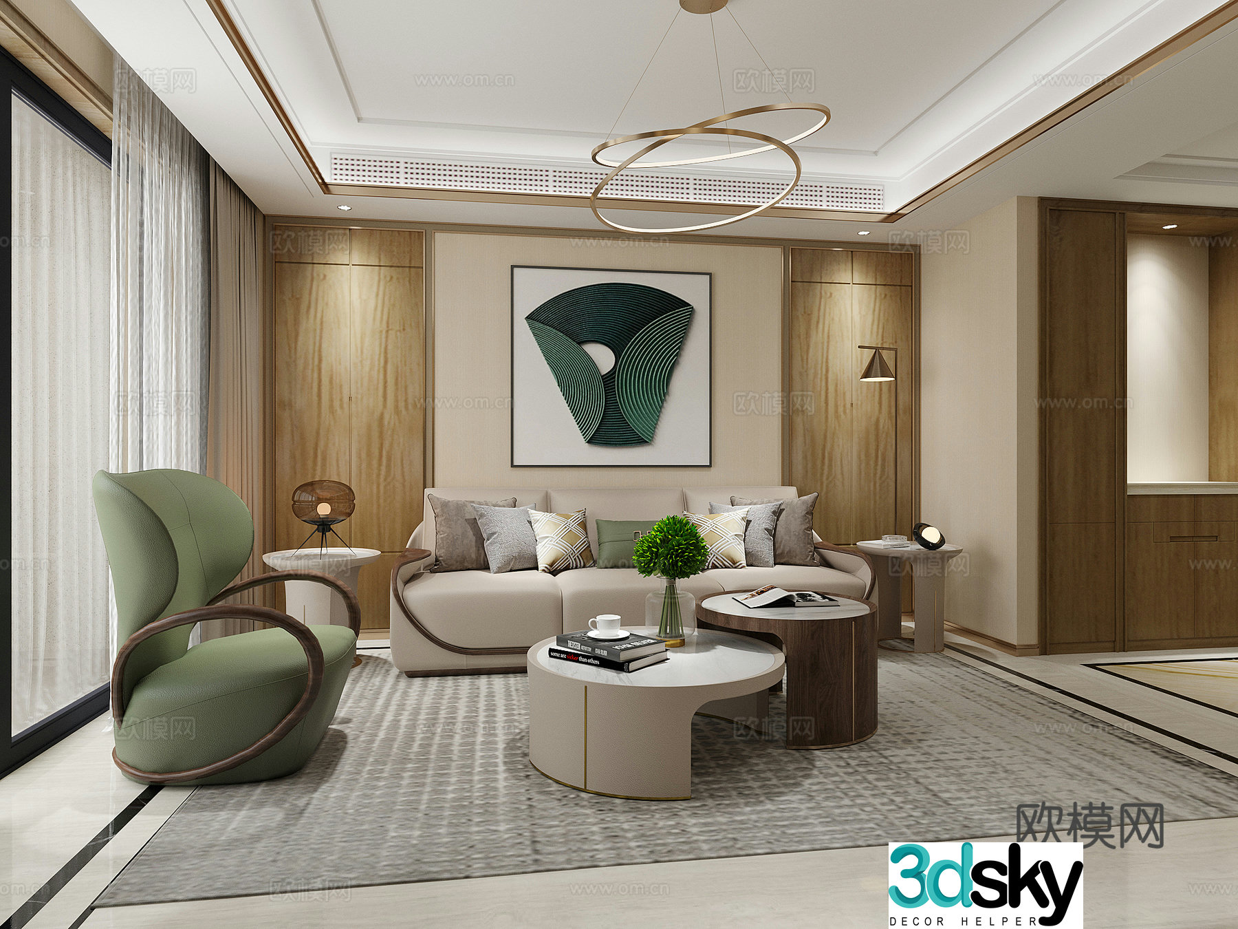 Modern living room 3d model
