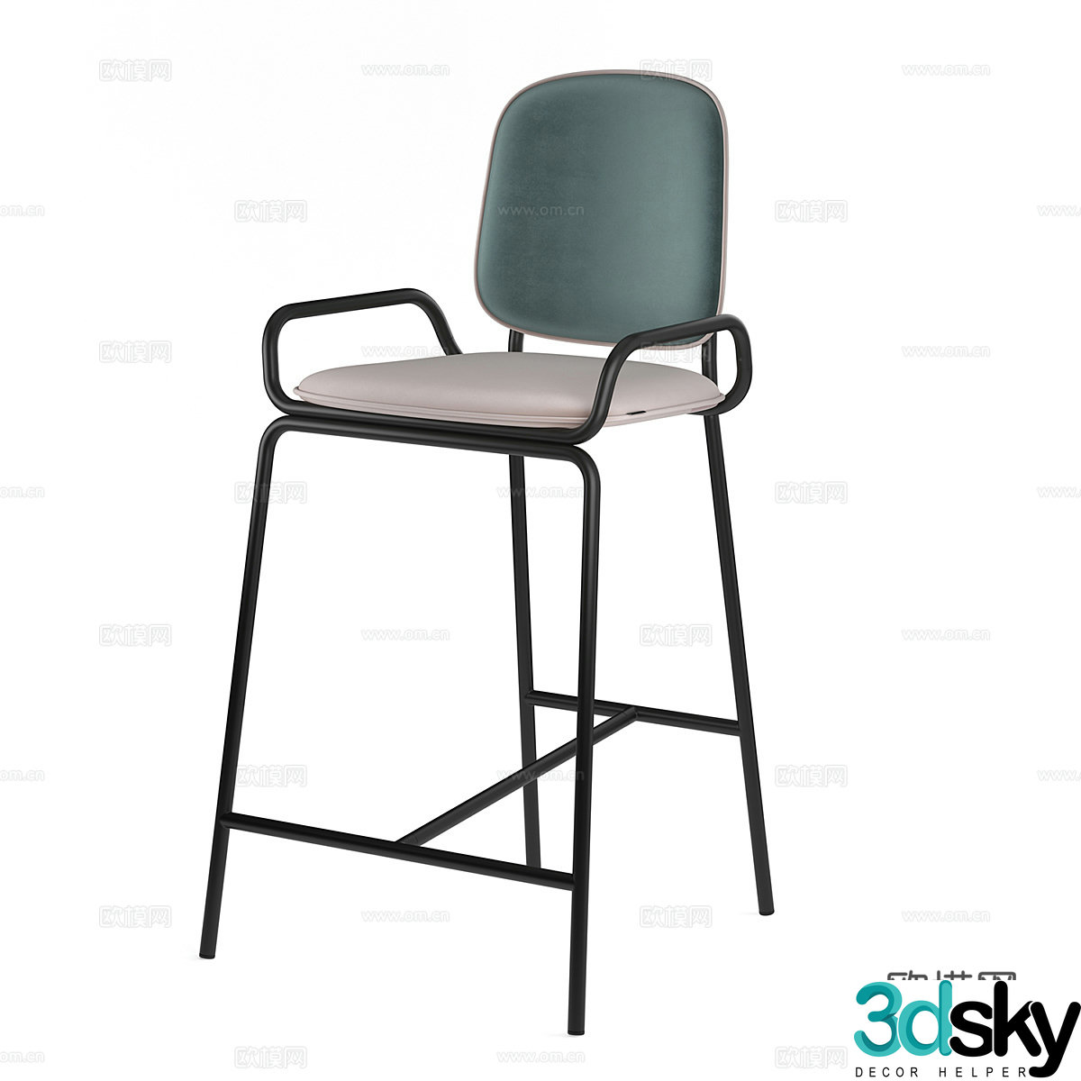Modern bar stool bar stool high stool 3d model