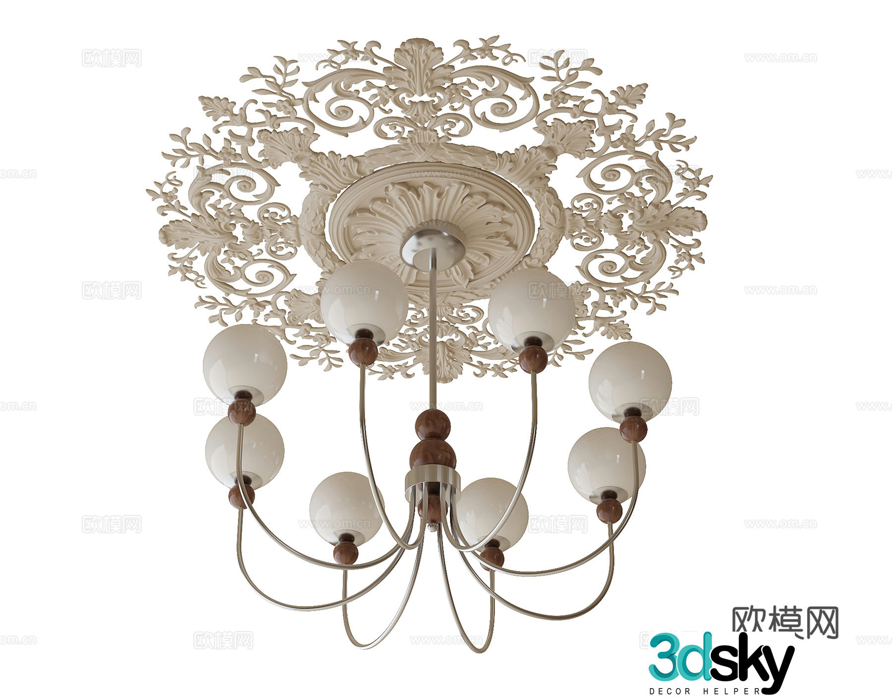 French chandelier hall chandelier 3d model
