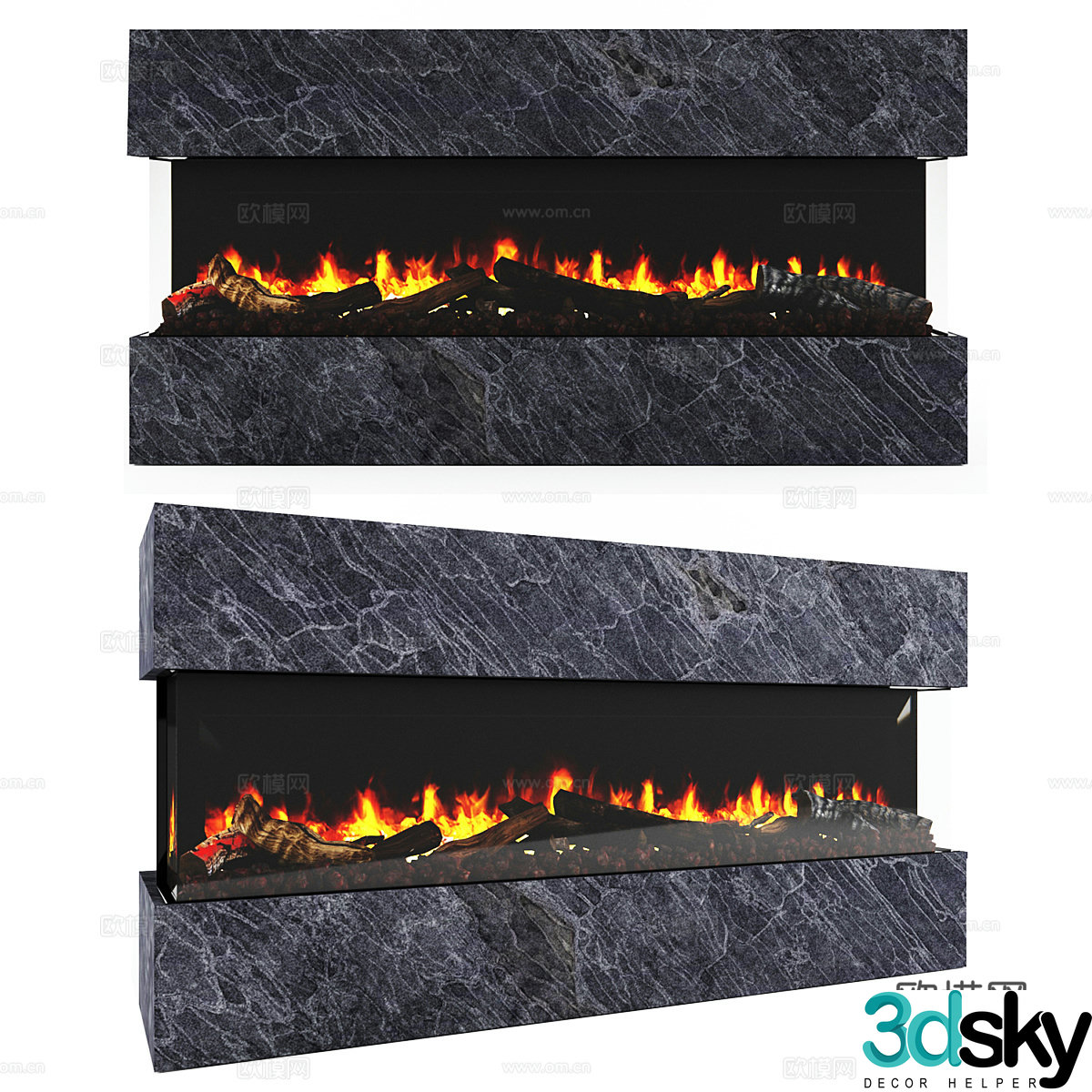 Modern fireplace 3d model