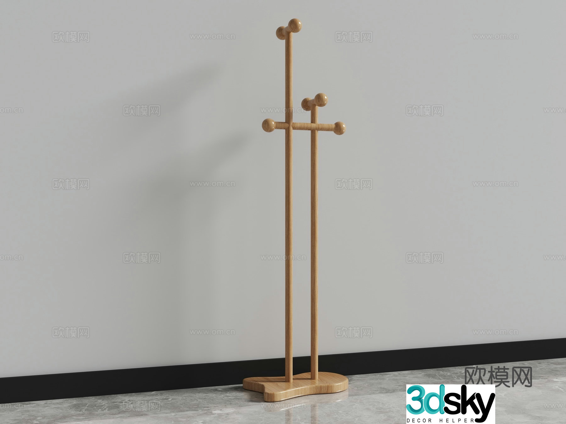 Log clothes hanger 3d model
