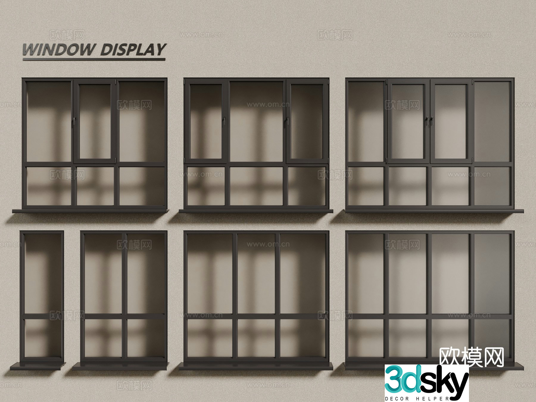 Modern windows aluminum alloy windows casement windows floor-to-ceiling windows 3d model