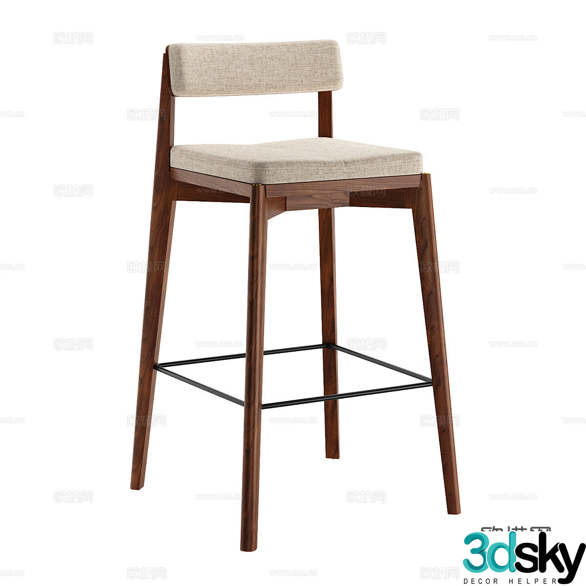 Wabi Sabi bar stool bar stool high stool 3d model