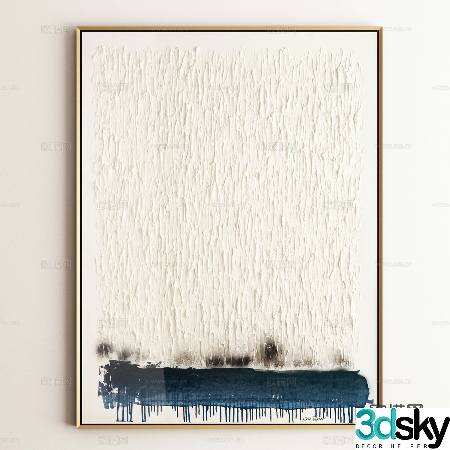 Modern art hanging painting texture painting 3d model