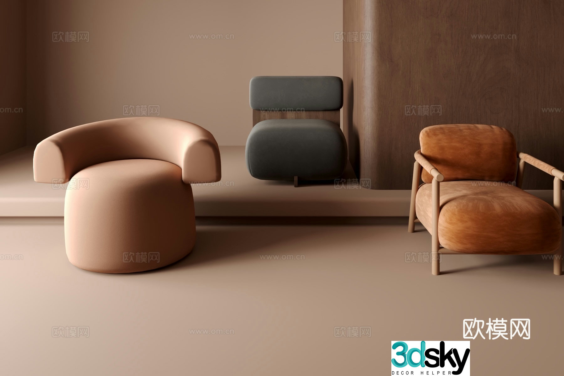 Single sofa 3d model