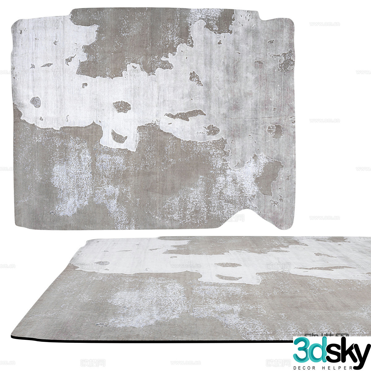 Modern minimalist carpet living room carpet special shaped carpet 3d model