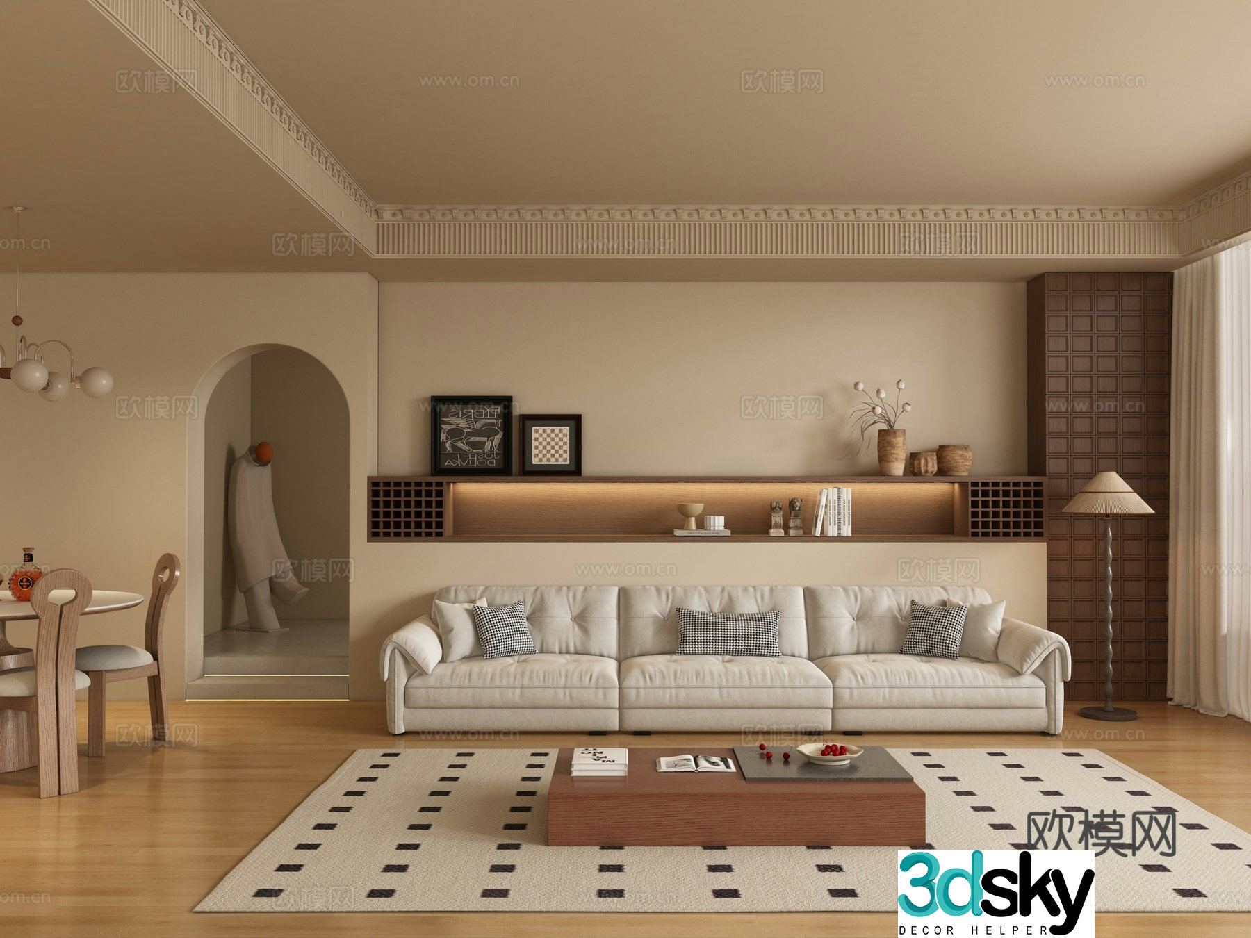 Medieval style living room 3D model