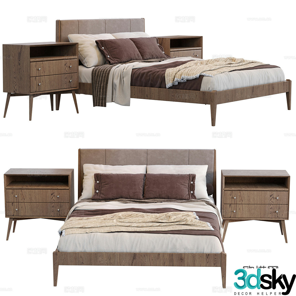 Double bed 3d model
