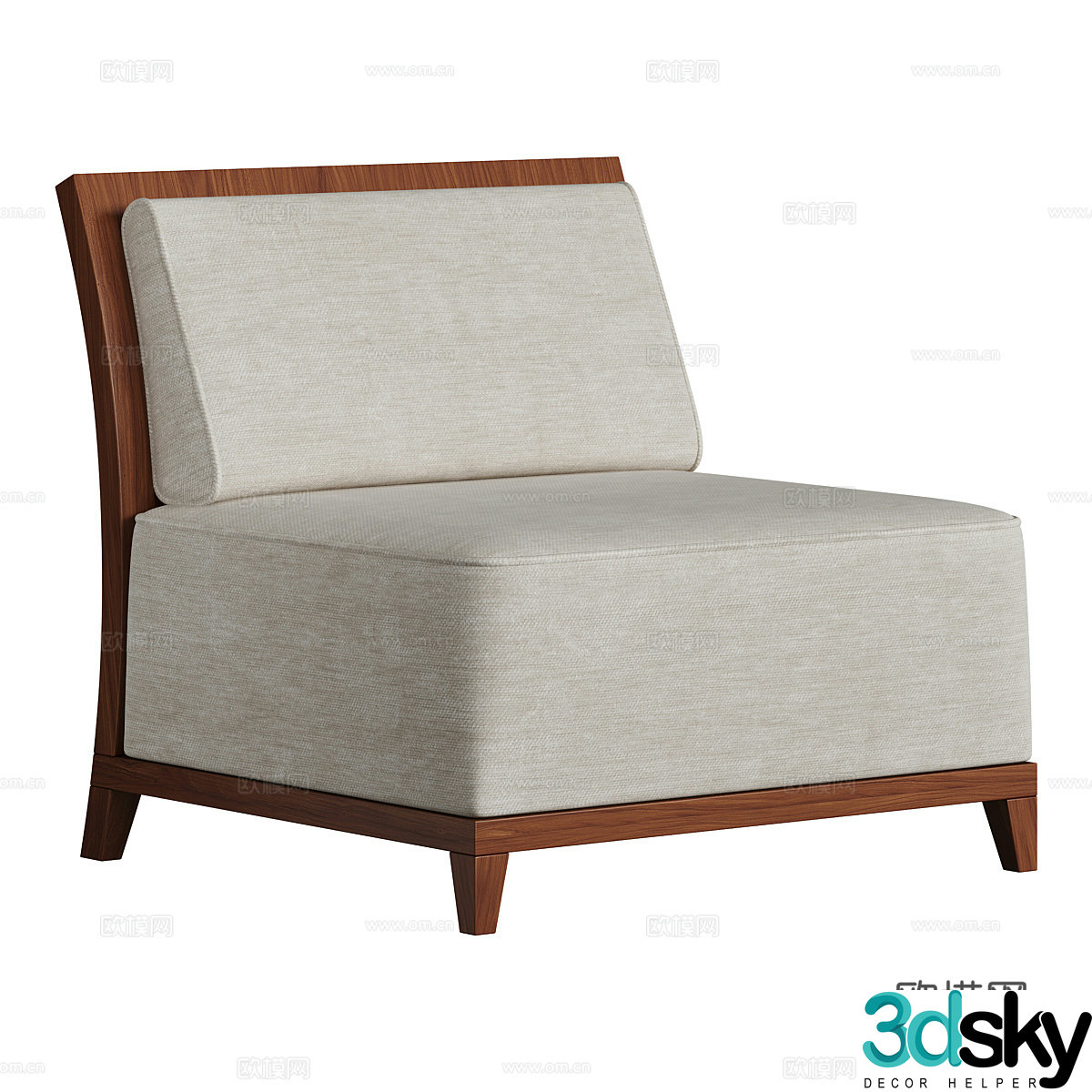 Wabi-sabi single sofa 3d model