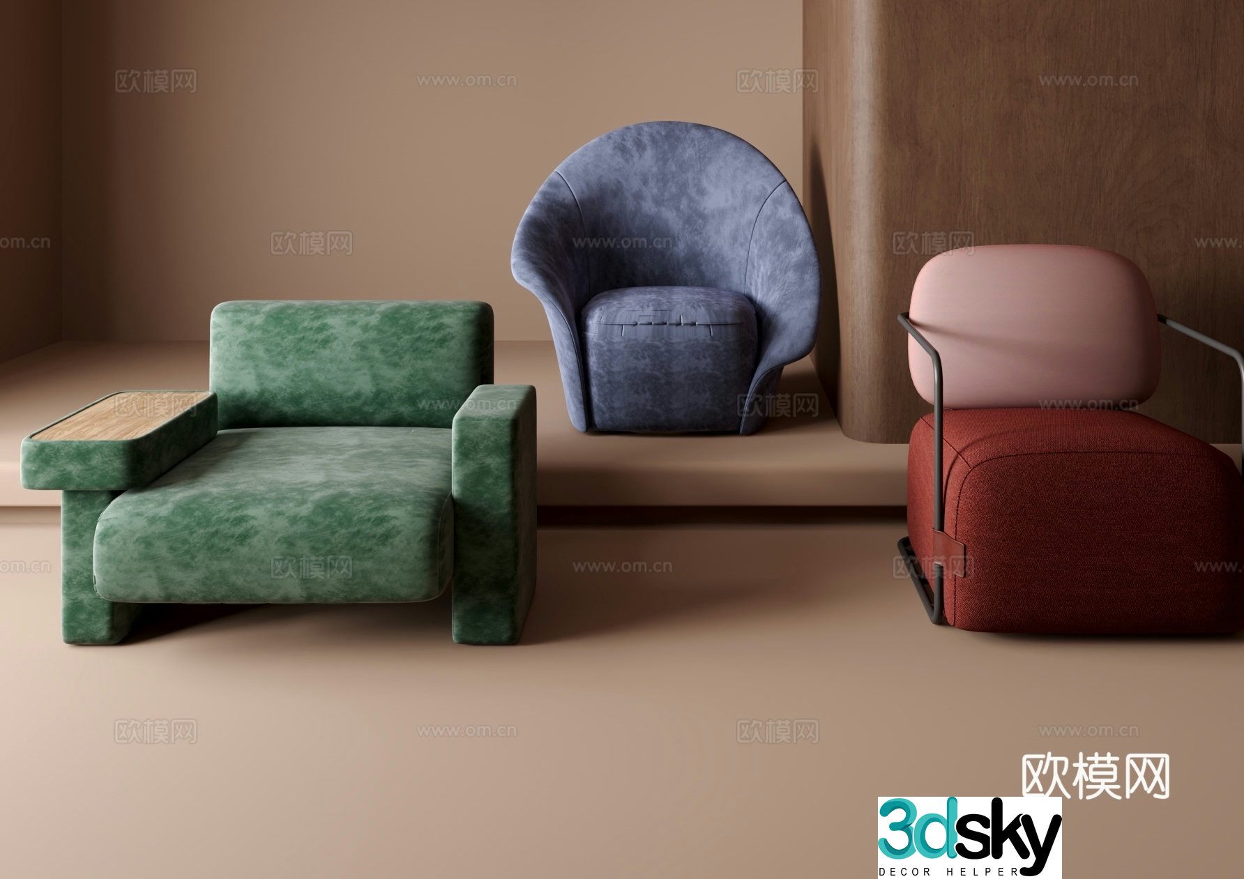 Single sofa 3d model