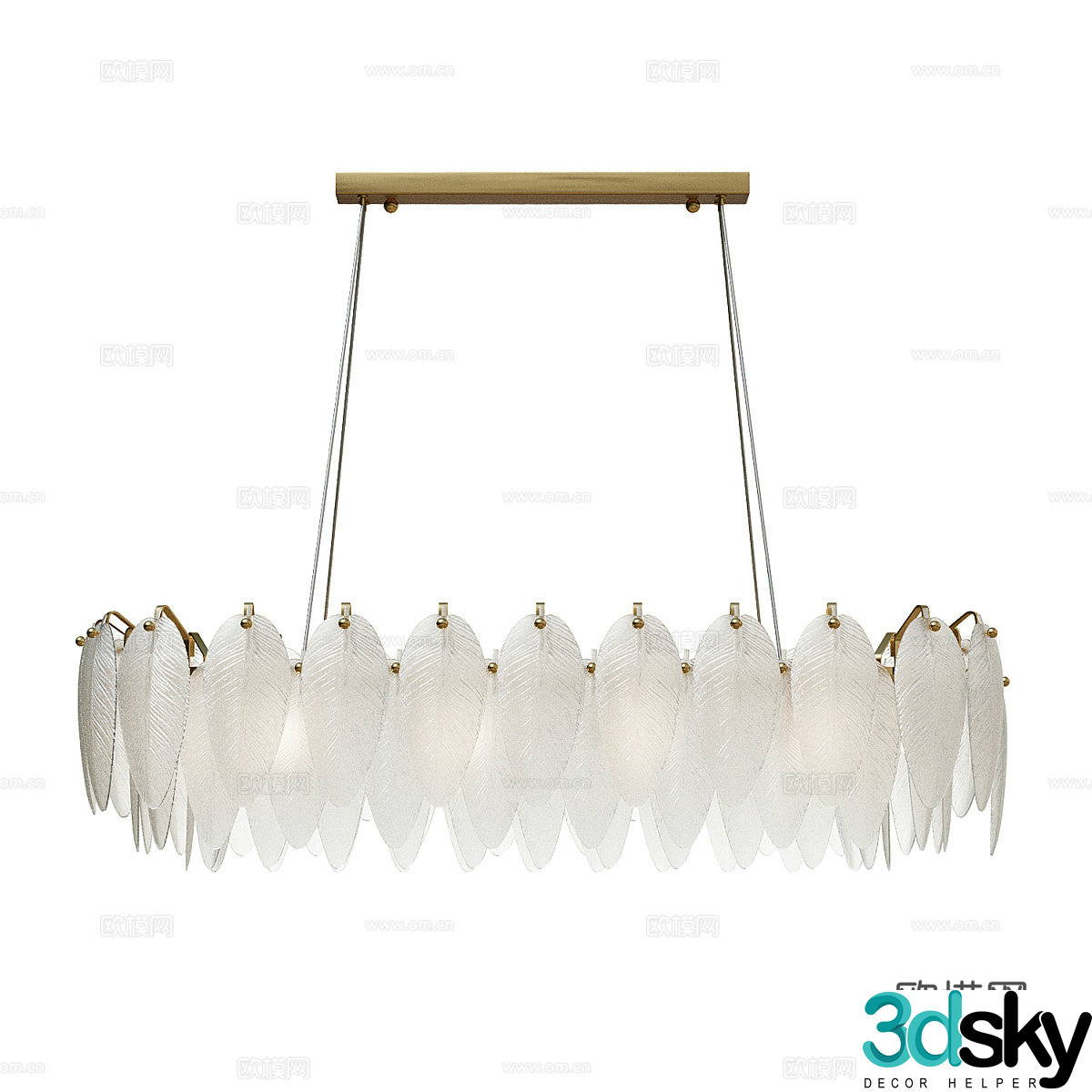 Light luxury chandelier living room chandelier 3d model