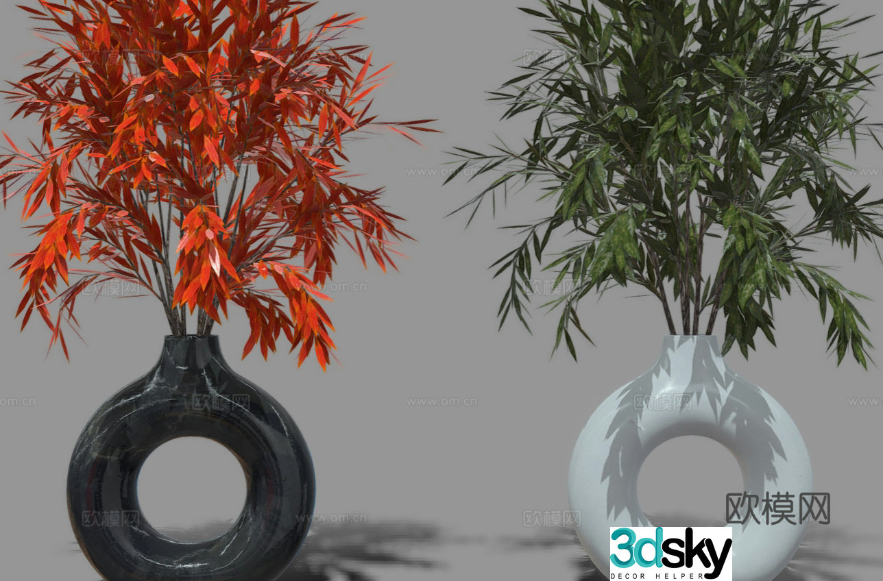 modern vase floral arrangement flower arrangement 3d model