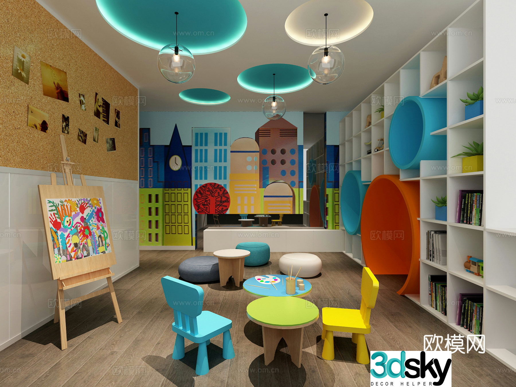 Modern kindergarten activity room 3D model