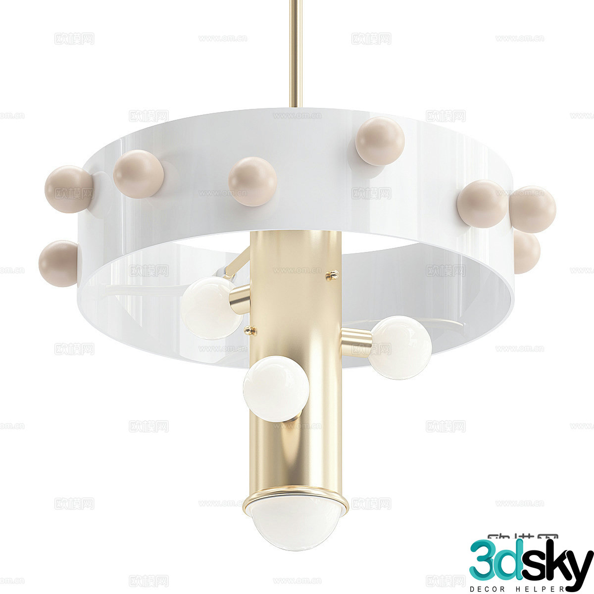Light luxury chandelier art chandelier 3d model