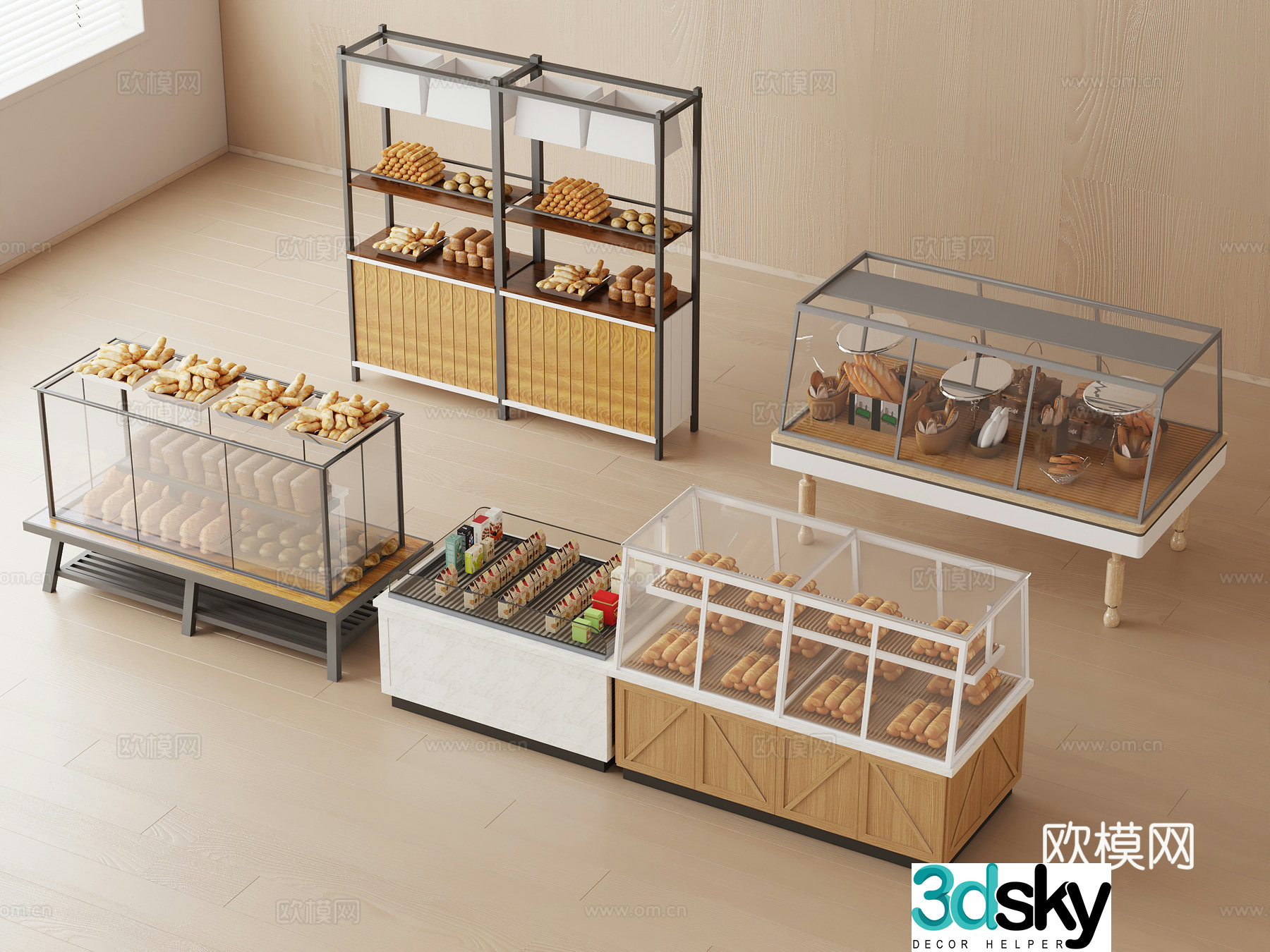 Bakery cabinet cake cabinet 3d model