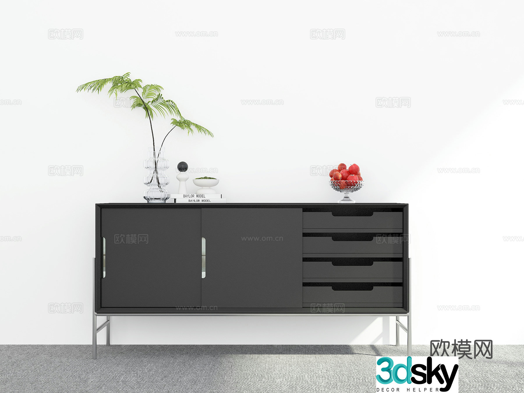 Modern entryway cabinet 3d model