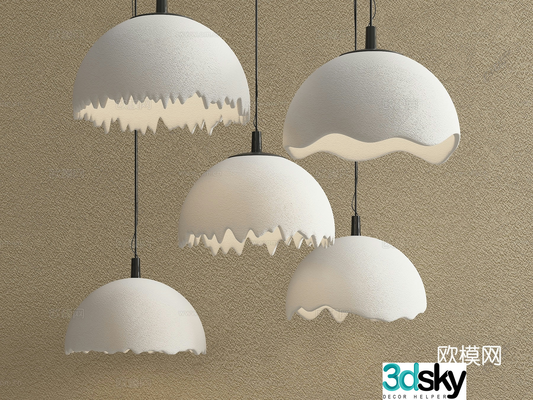 Wabi-sabi chandelier restaurant chandelier art chandelier 3d model
