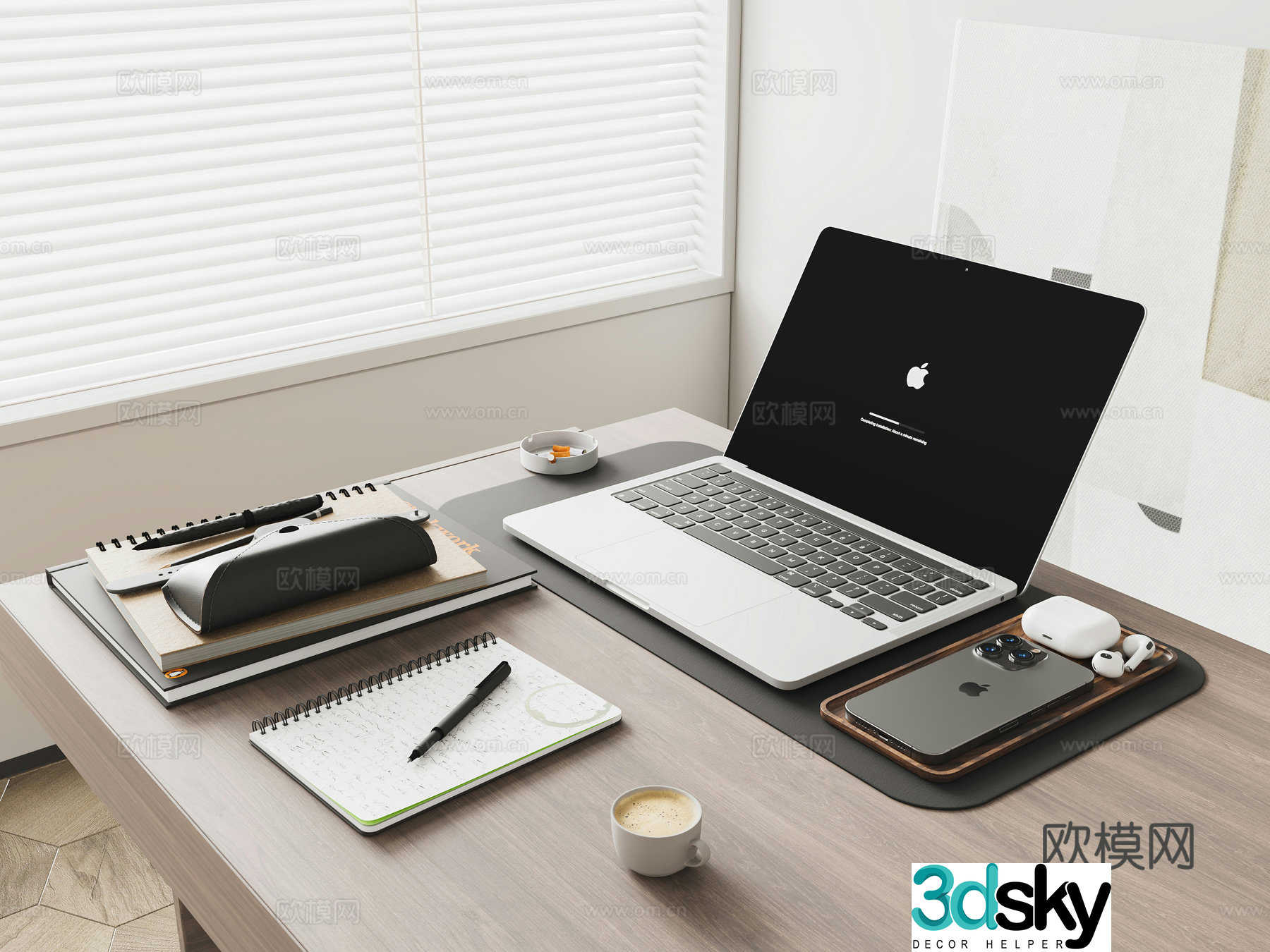 Laptop Desktop Ornaments Notebook 3d model
