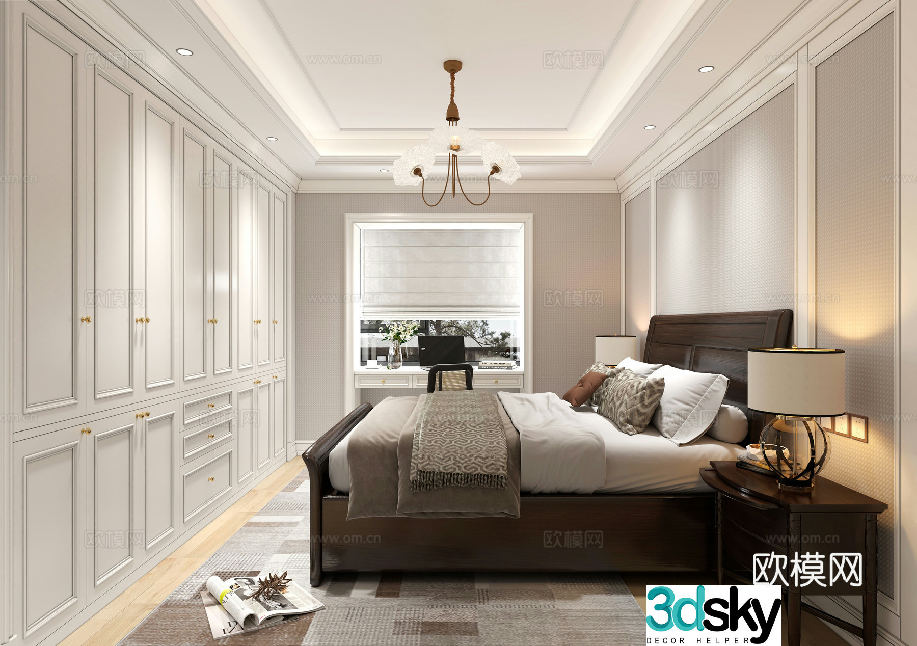 European style bedroom master bedroom 3d model