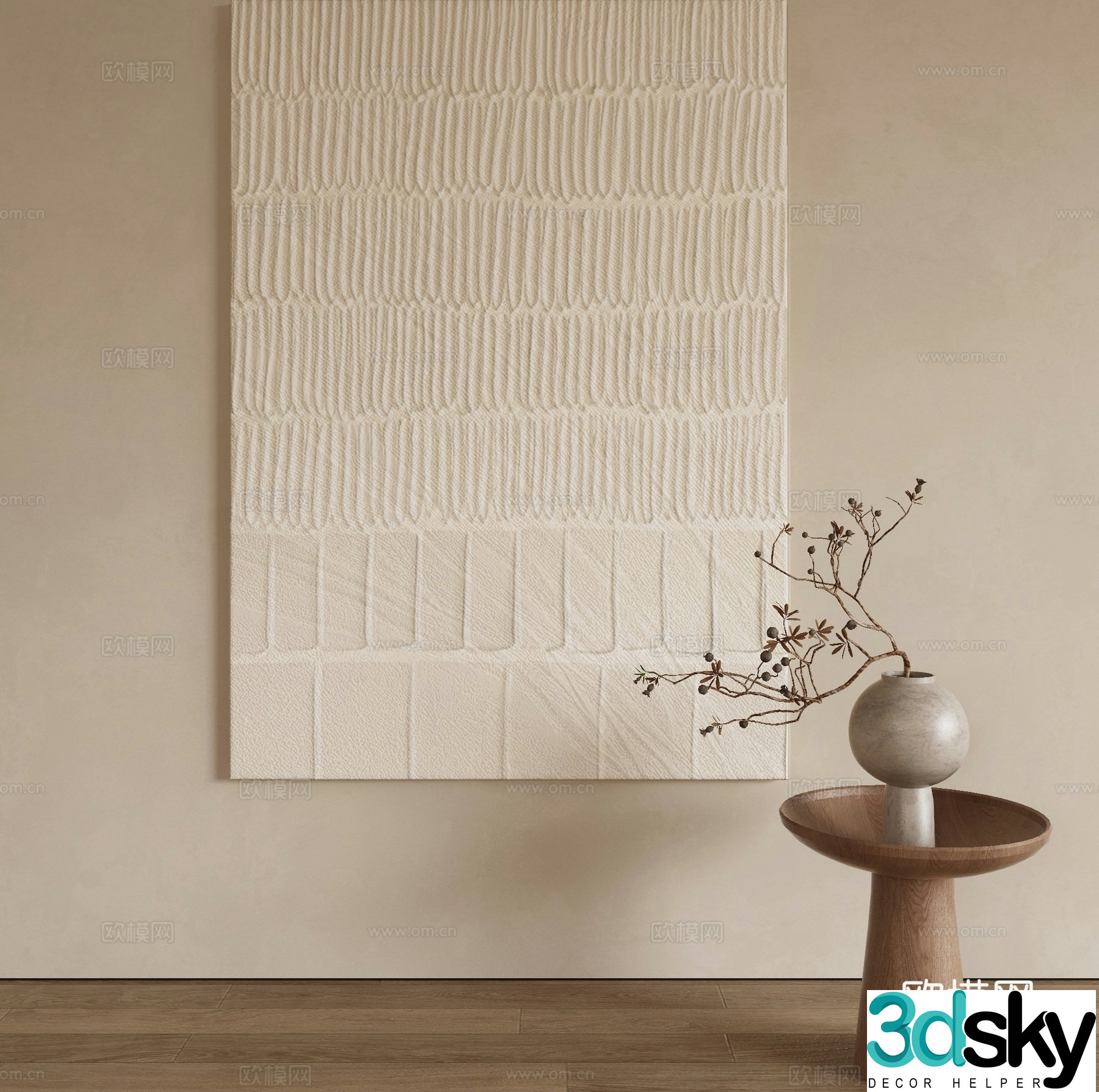 Modern texture painting decorative painting 3d model