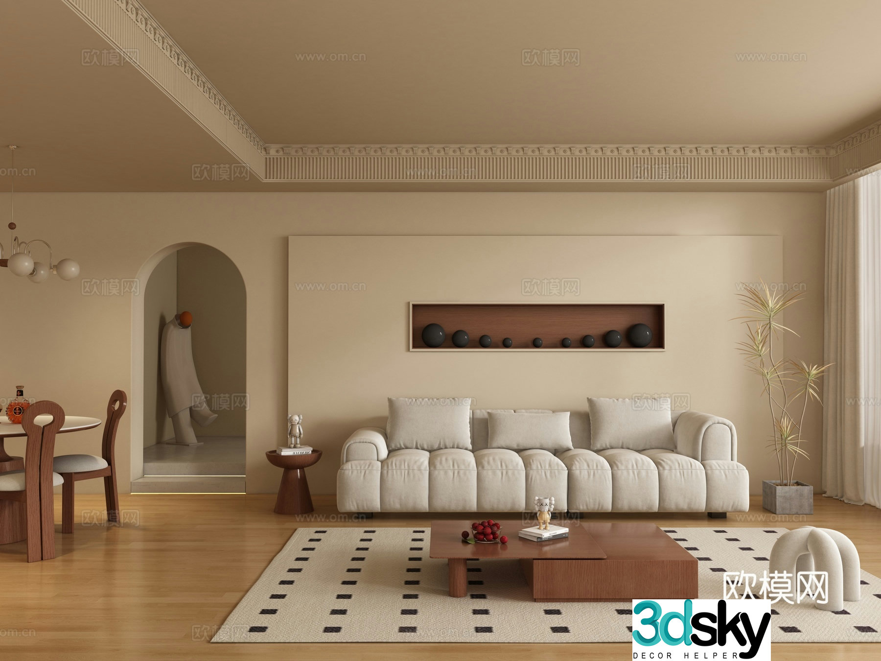 Medieval style living room 3D model