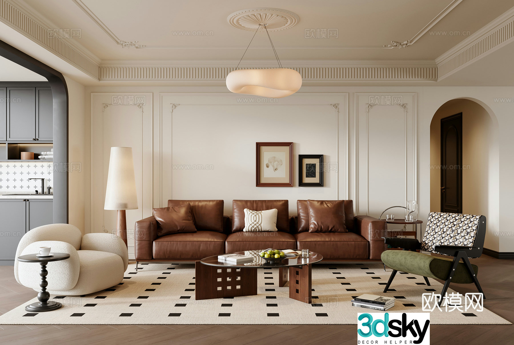 French living room 3d model