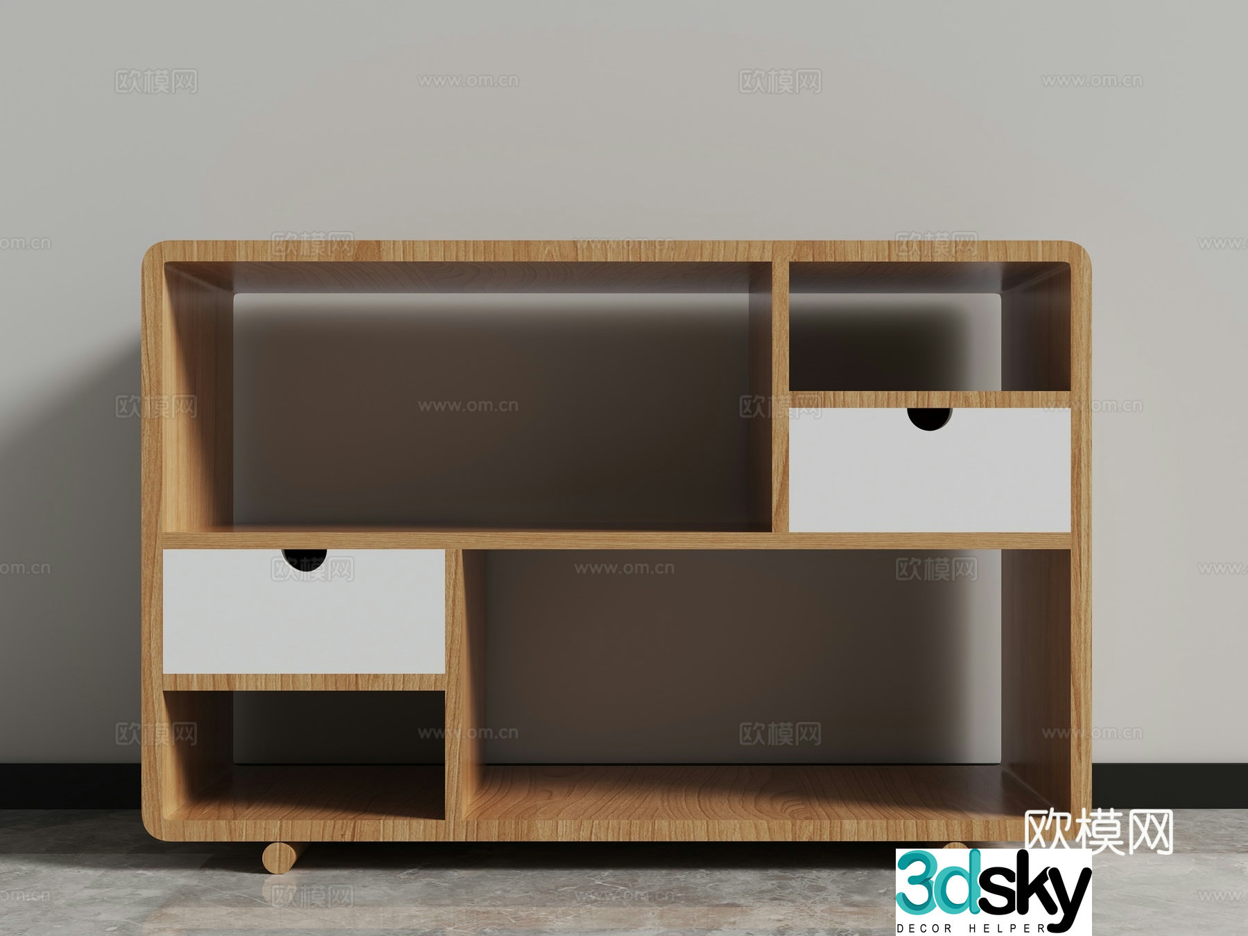 Log entrance cabinet storage cabinet 3d model