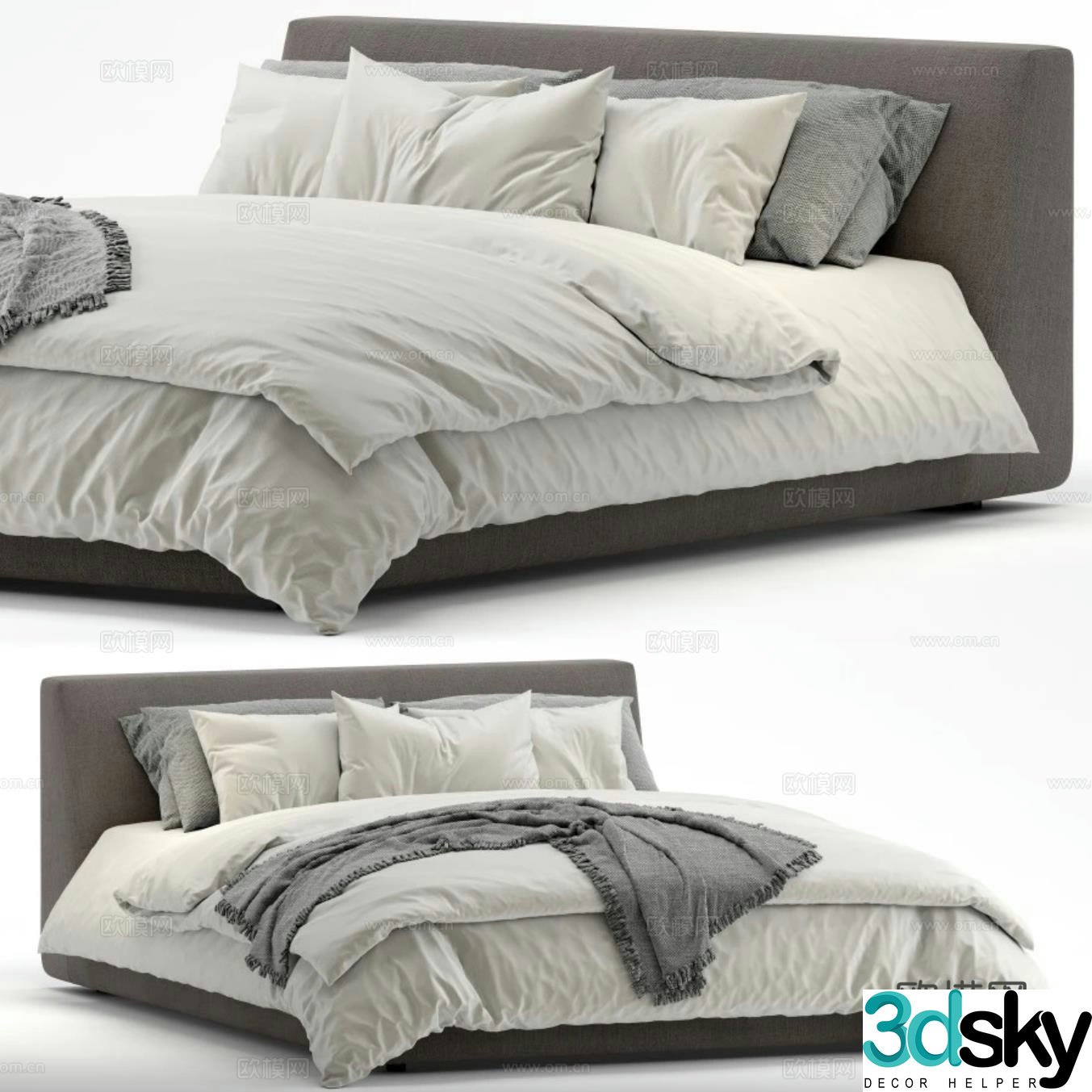 Double bed 3d model