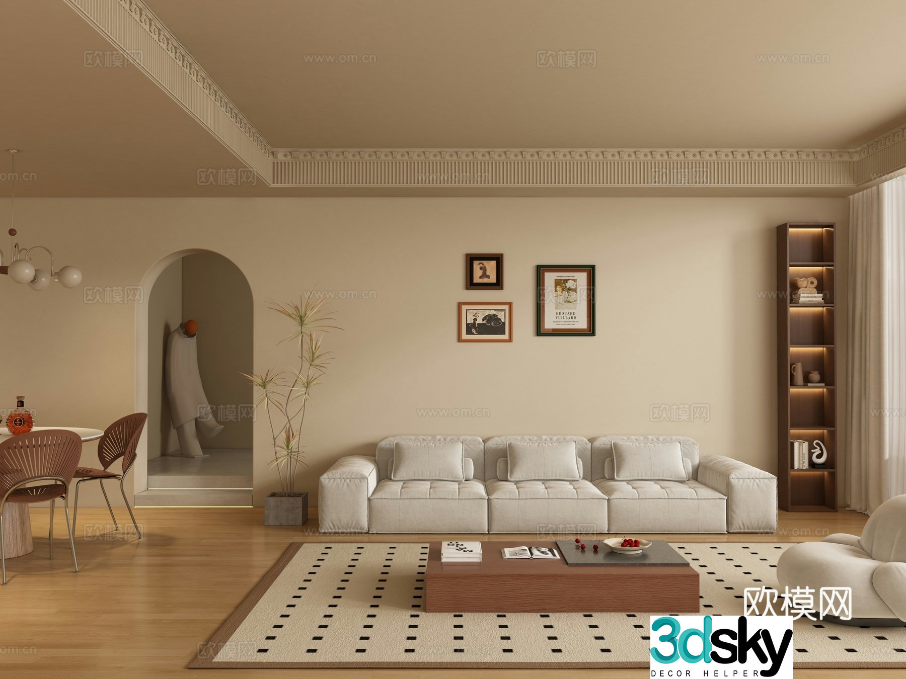 Medieval style living room 3D model