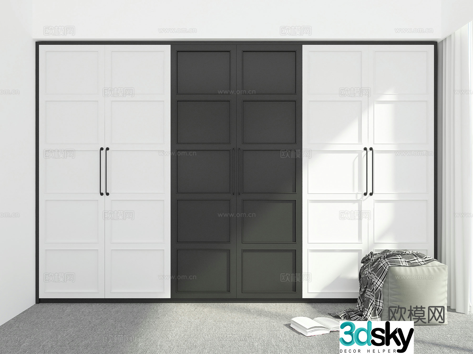 modern wardrobe wardrobe 3d model