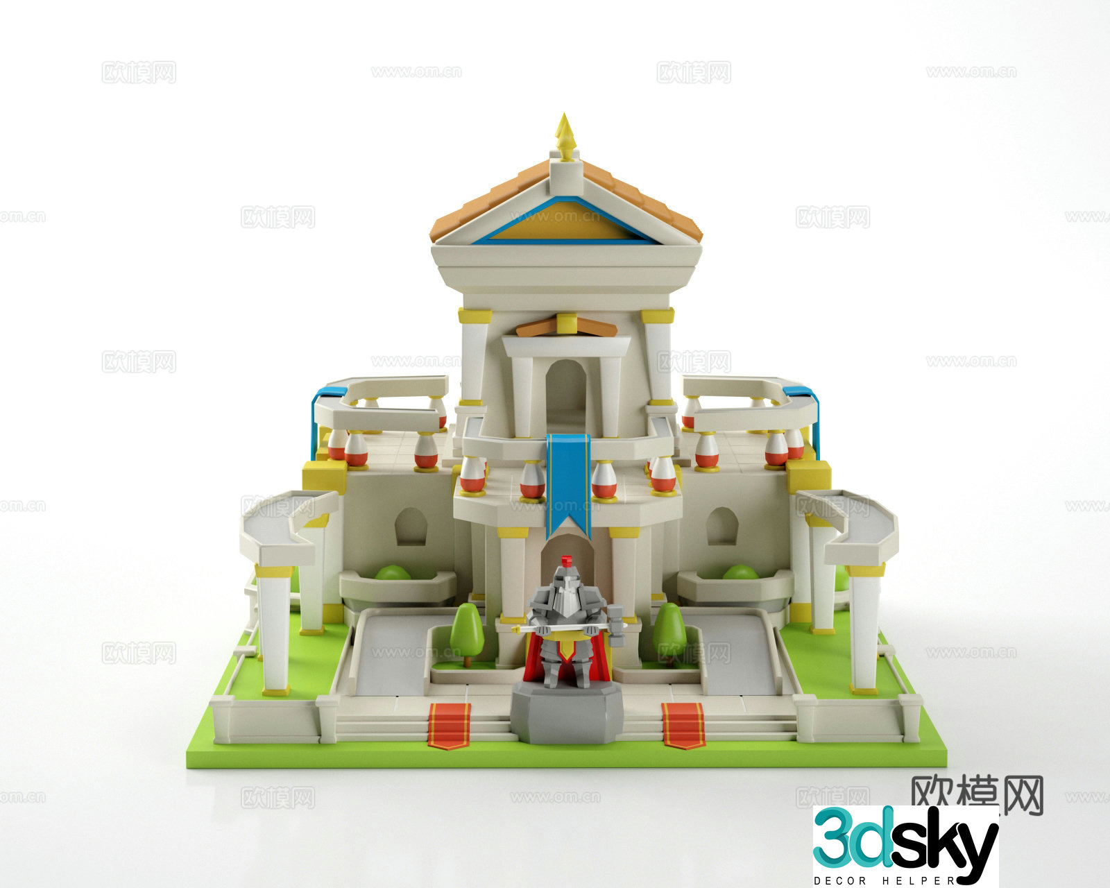 cartoon building cartoon castle cartoon house lego castle 3d model