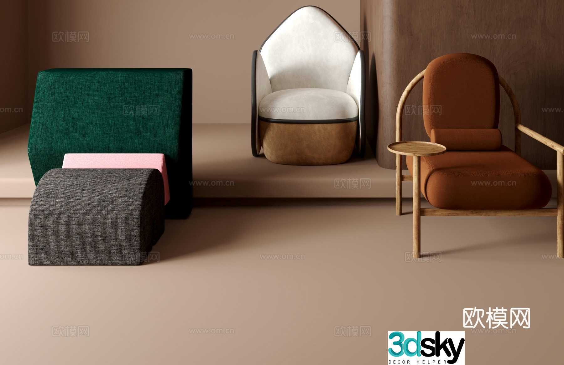 Single sofa 3d model