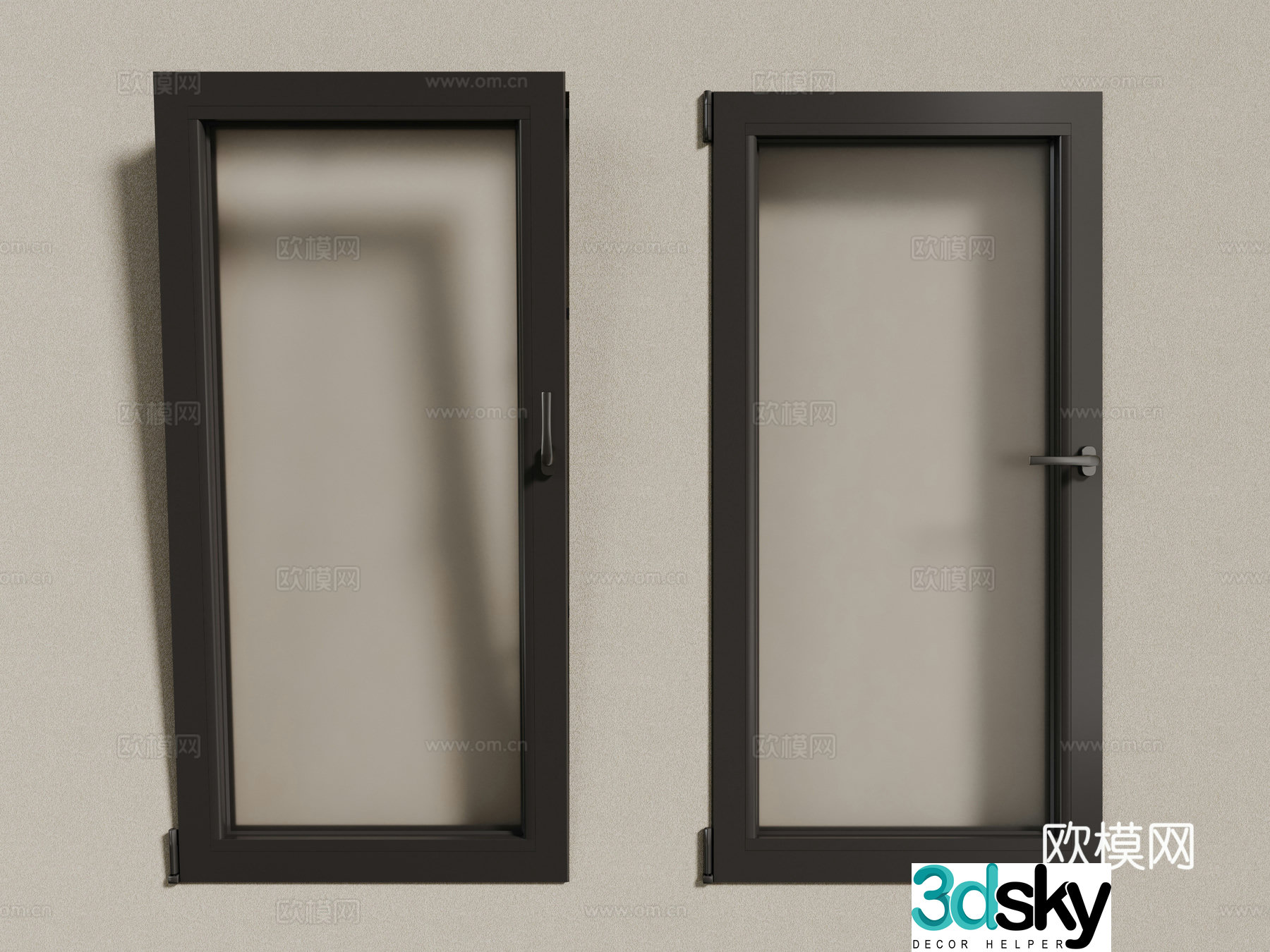 Modern windows aluminum alloy windows casement windows floor-to-ceiling windows 3d model