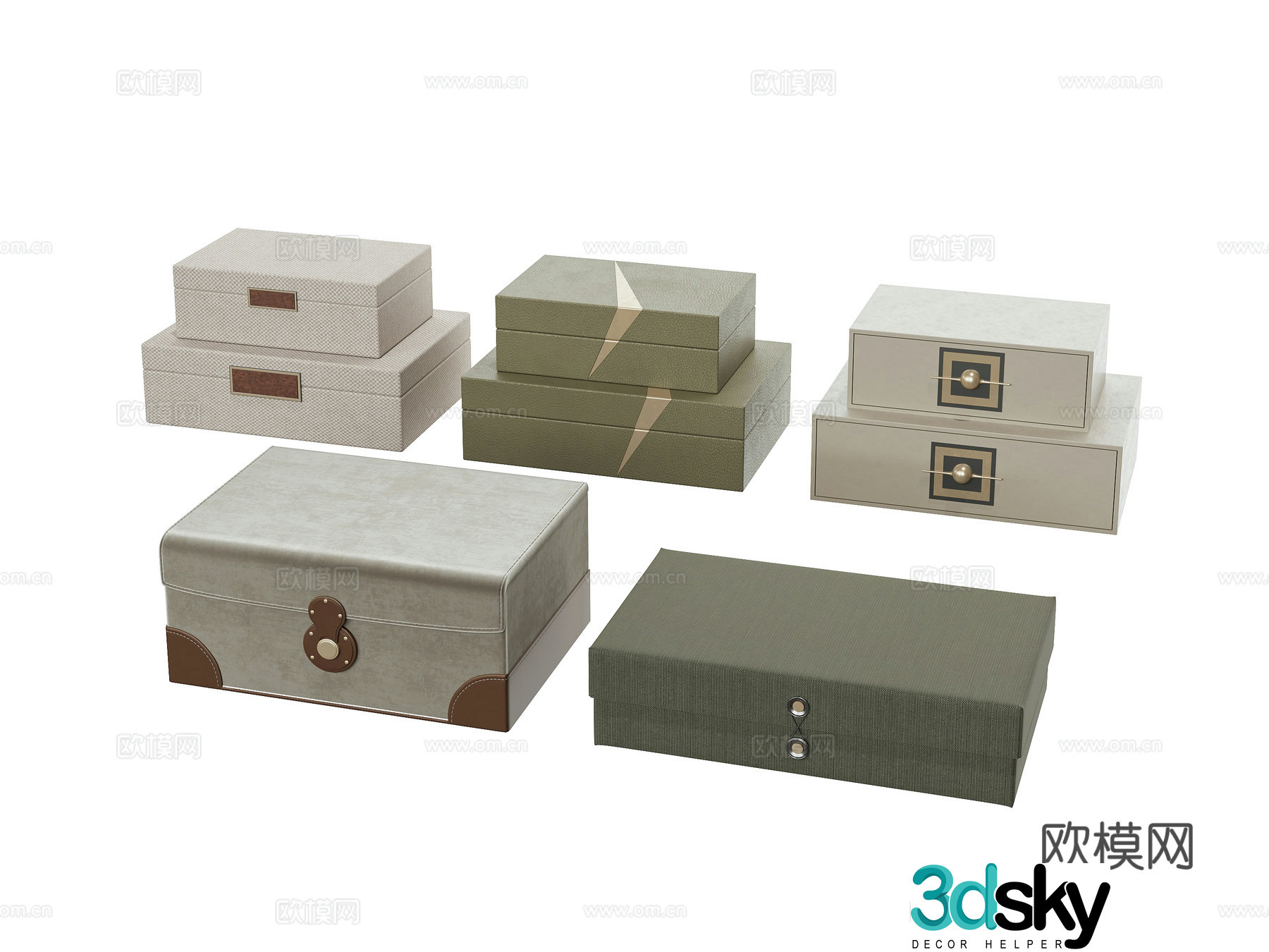 New Chinese style decorative box 3d model